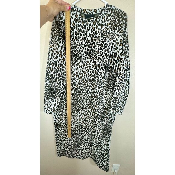 ASOS Long Sleeve Cheetah Print Lightweight Sweater Midi Dress Women's 12 - Picture 6 of 9